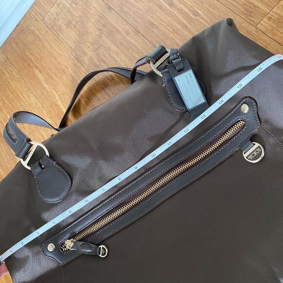TUMI  Brown Nylon and Leather Tote Travel Carry-On Bag - Picture 14 of 16